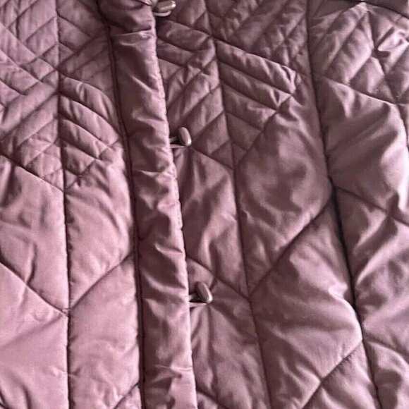 Vintage Saxton Hall Women’s Purple Quilted Warm Midi Jacket Puffy Coat Size M - Picture 10 of 16